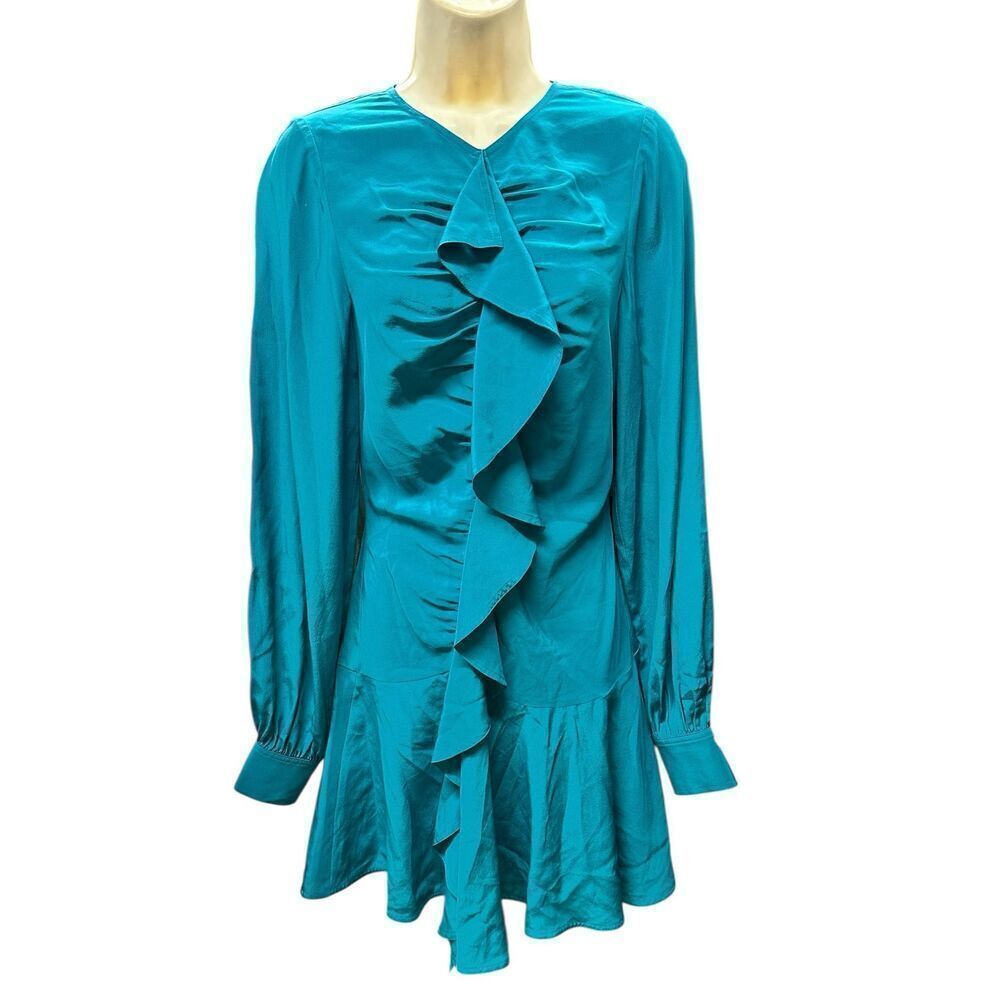 Ulla Johnson Ruffled Front Long Sleeve Silk Dress NWT Size 00